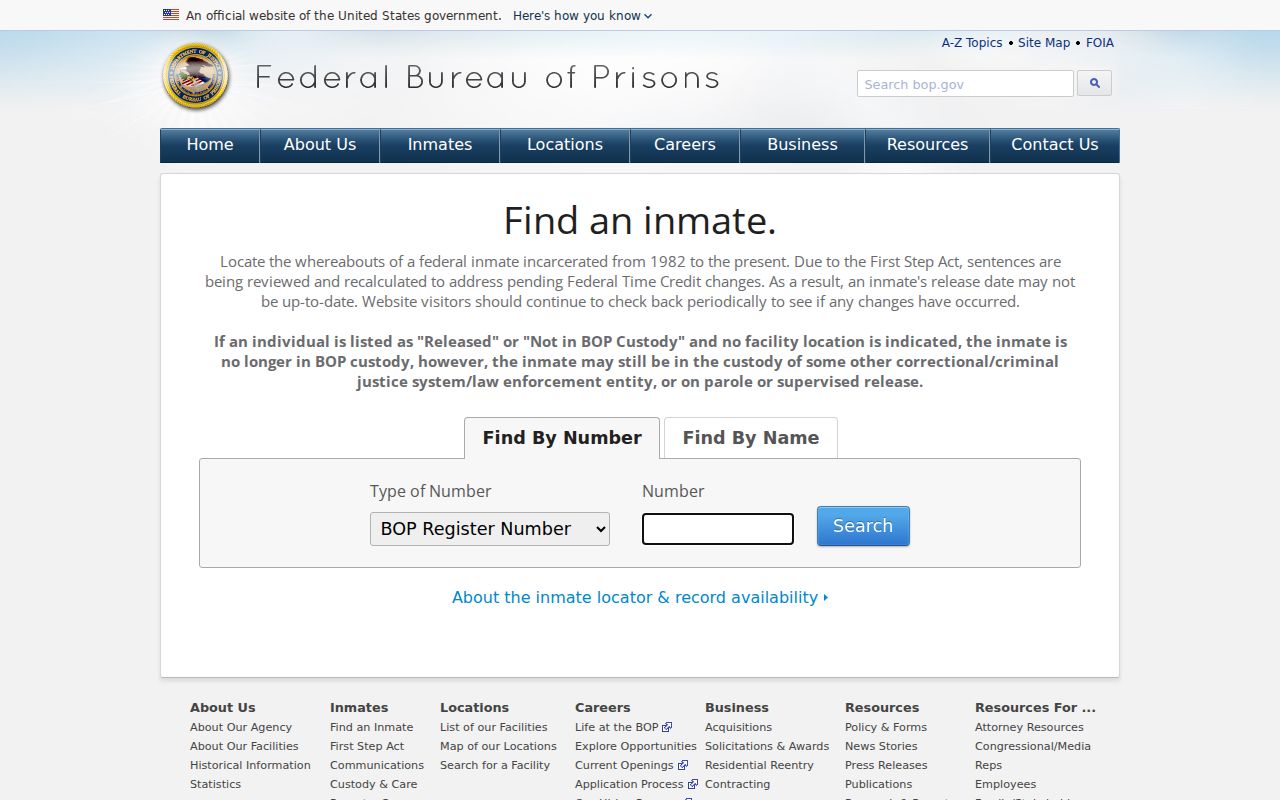 Federal inmate locator separate from Northumberland County arrest records